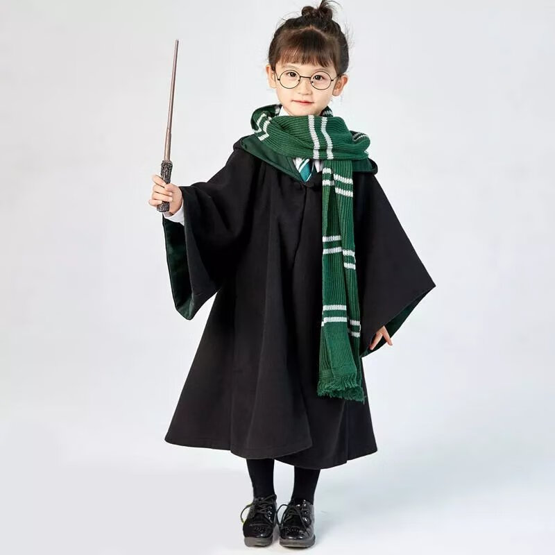 袍子学院巫师袍儿童成人校服周边万圣节波特 蛇院魔法服 魔杖 领带