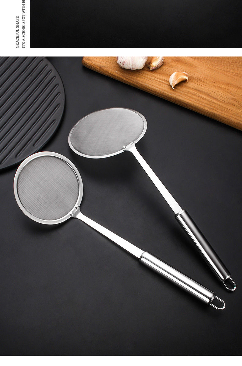 demanke304不锈钢漏勺过滤网厨房细家用果汁过滤豆浆油杂勺304小号漏