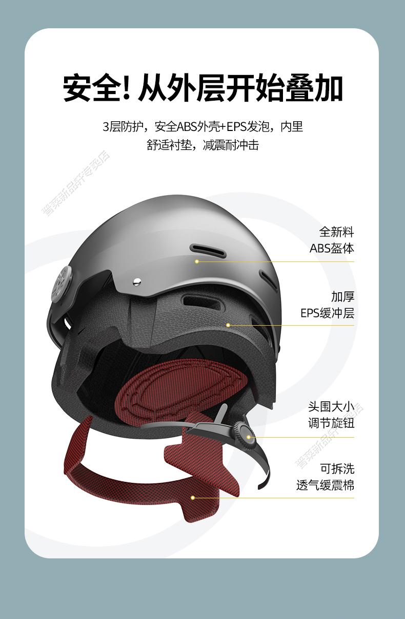 电动车摩托车头盔男夏季安帽电瓶车女半盔四季通用盔灰舒帝卡豪华款