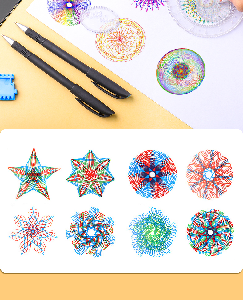 益智百变万花尺魔幻套装繁花曲线规小学生儿童画画尺子画图套尺模板