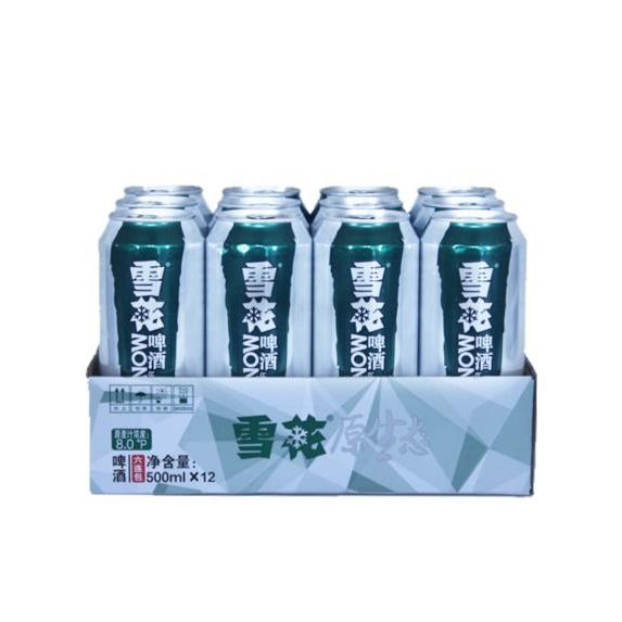 雪花啤酒生啤8度500ml12罐听装大罐整箱易拉罐啤酒雪花醇啤12罐