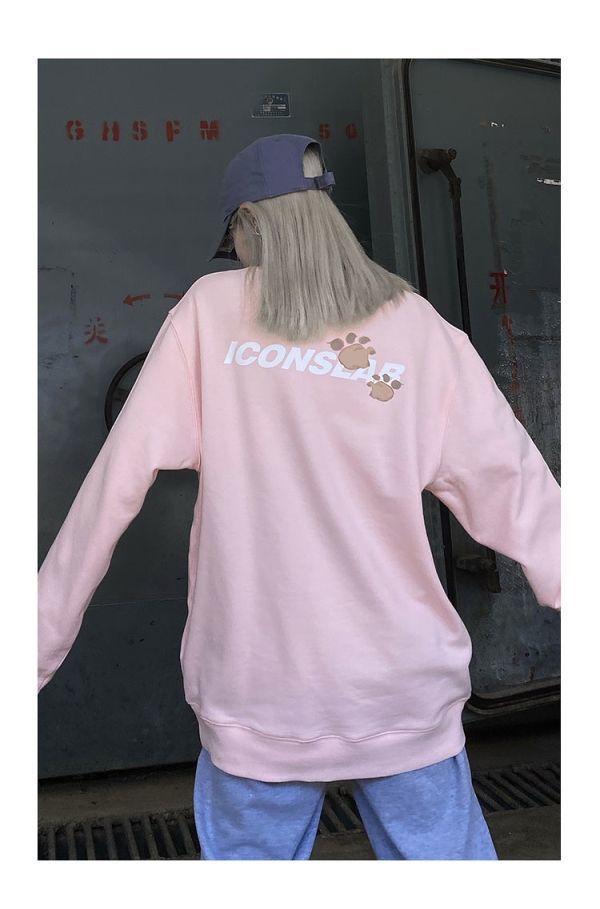 & 亿万少年小尼力街头嘻哈潮流店iconslab联名urlu小熊圆领卫衣男女