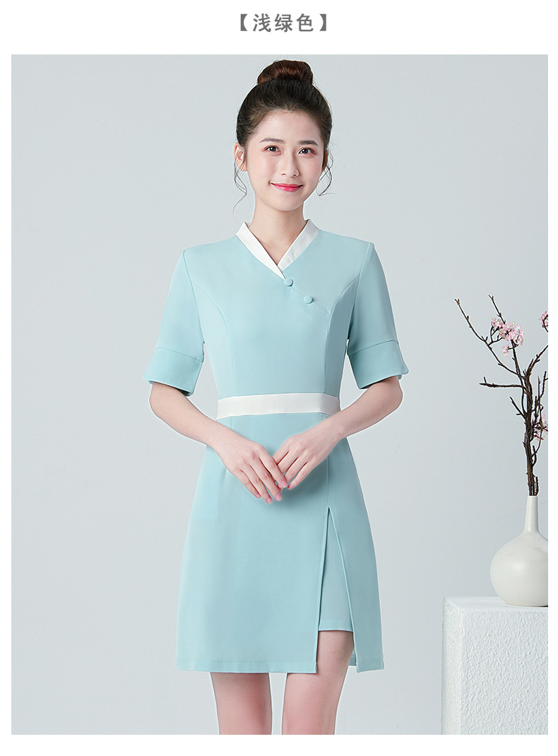 养生馆技师工作服女秋季新款养生足疗会所按摩美容院工衣粉色s