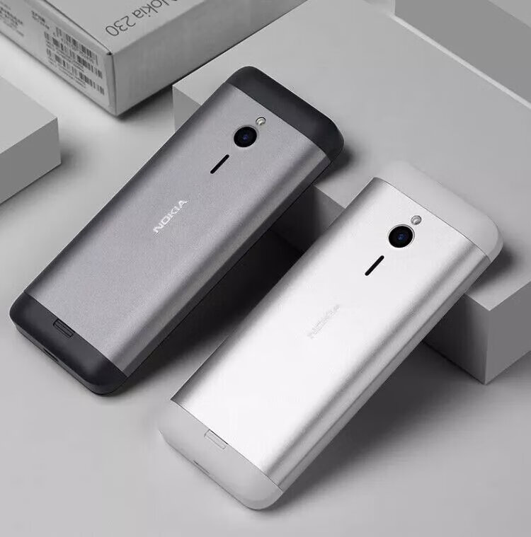 nokia/诺基亚230ds 直板大按键大字大声音学生备用超长待机 银白色