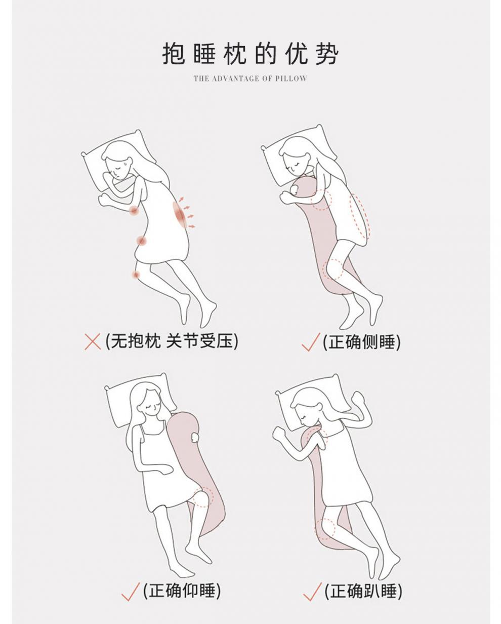抱抱枕睡觉的正确姿势图片