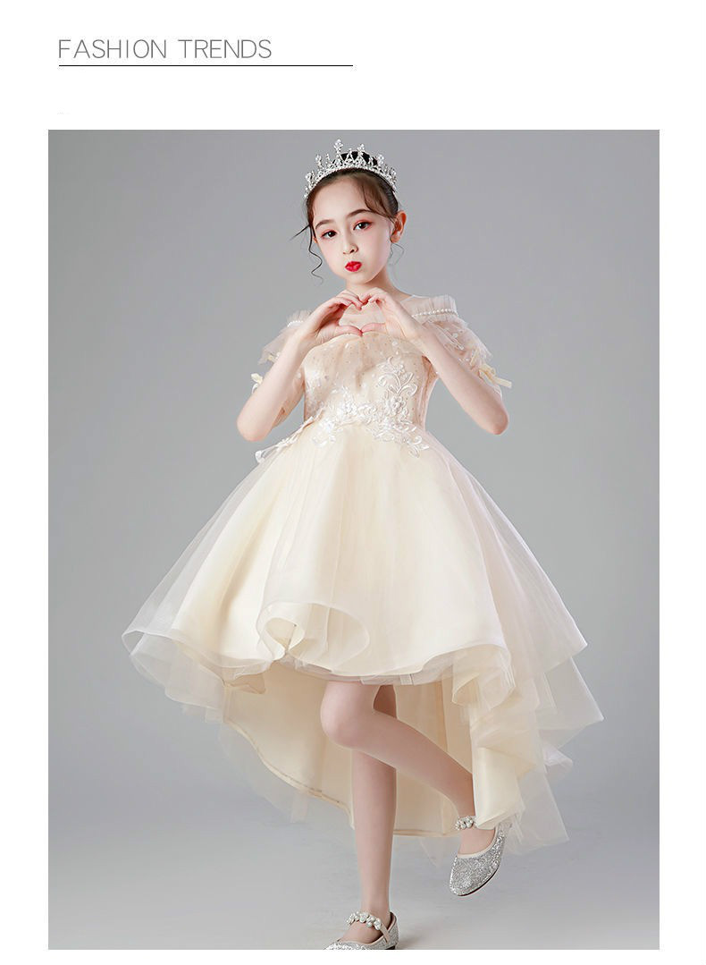 女童连衣裙3-14岁小女孩穿的洋气礼服公主裙女大童生日高端主持人花童