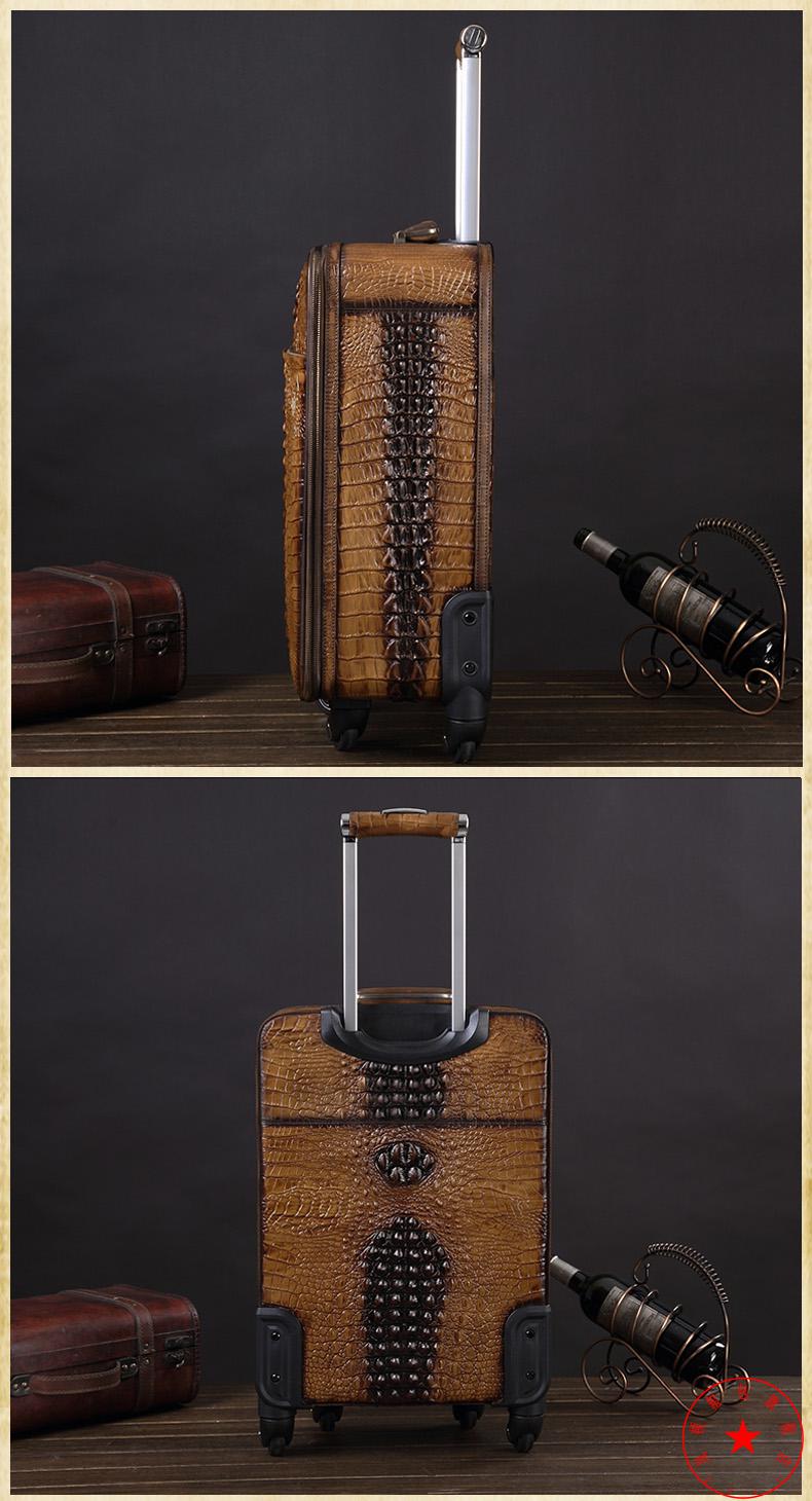 岚顿轻奢品牌牛皮拉杆箱18英英寸商务登机牛皮箱男旅行箱万向轮21英英