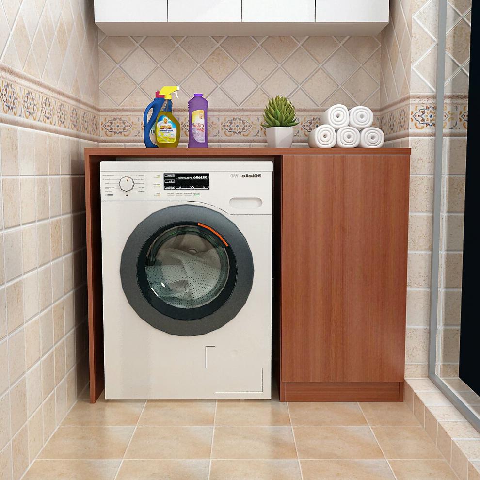 滚筒洗衣机储物柜组合一体置物柜阳台晒收纳柜台面多层柜可定做90长60