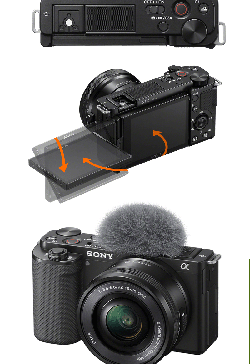sony(sony)sonyzv-e10单机4k高清旅游vlog微单数码相机zve 黑/白 港版