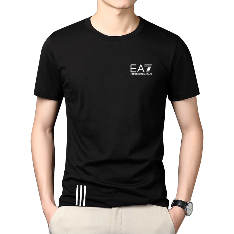 阿玛尼ea7 欧洲站男装短袖t恤男夏季修身半袖纯棉圆领休闲百搭上衣