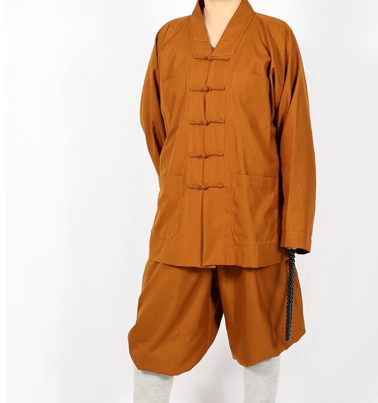 僧衣僧服棉质褂套男天出师父小褂和尚衣光棉黄色四季款2021灰色夏天穿
