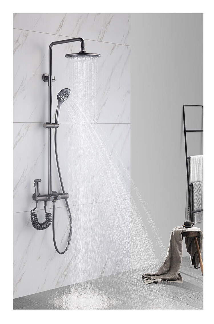 科勒(kohler) 定制科勒(kohler) 花洒全铜枪灰色冷热水龙头挂墙式家用