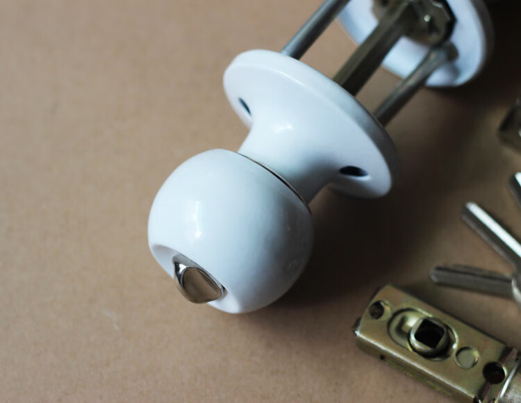 塑钢平开门三柱式球形锁三叉锁塑钢门锁卫生间房间门锁白色球形锁定制