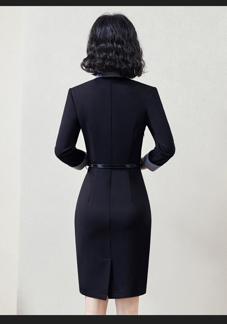 美容师工作服女连衣裙职业气质时尚前台上班族穿搭连体西装裙定制款