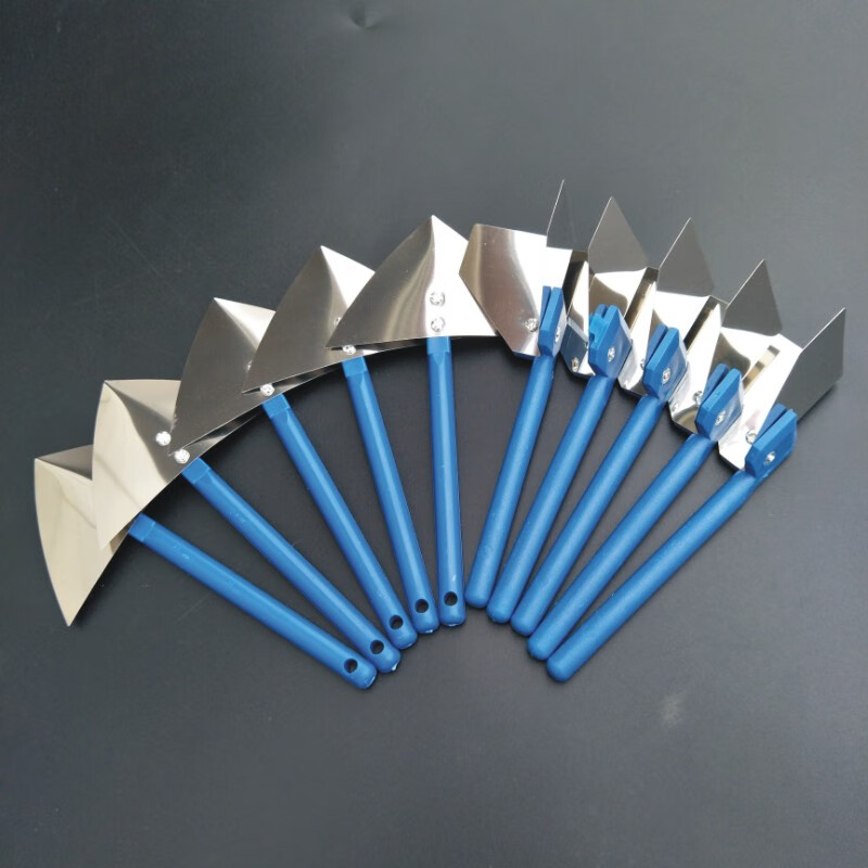蓝柄不锈钢阴角器阳角器抹灰腻子阴阳角拉角器刮墙工具2个阴角2个阳角