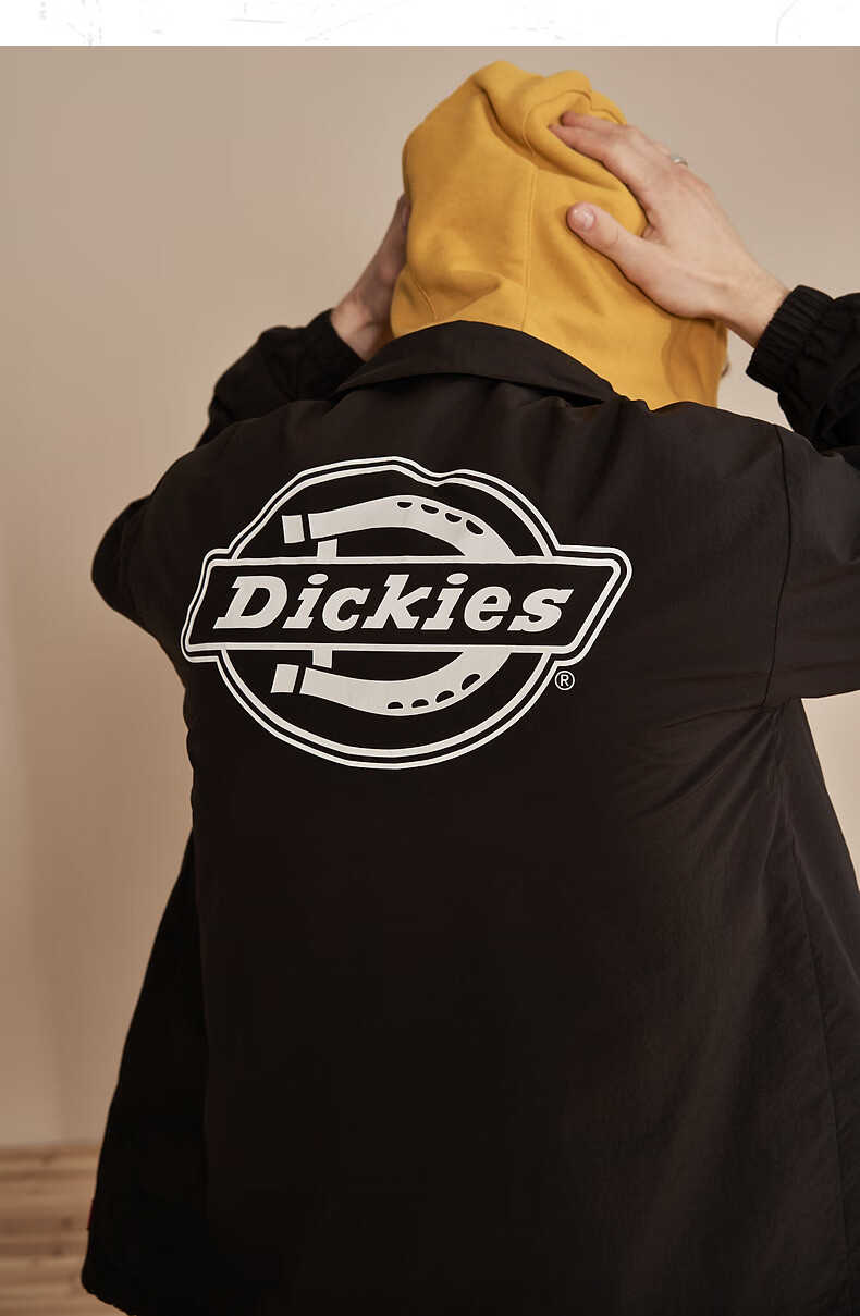 dickies夹克迪凯斯官方后背logo印花可脱卸帽教练夹克男22秋新休闲