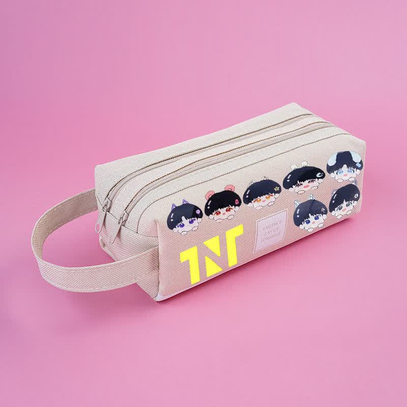 笔袋宋亚轩丁程鑫马嘉祺周边大容量学生文具盒 浅绿色tnt笔袋【图片