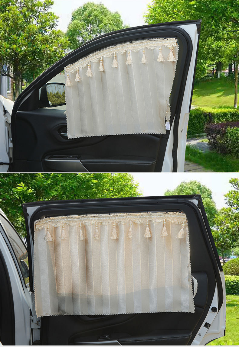 荣威rx5maxerx5ei5i6rx8rx3汽车窗帘遮阳帘侧窗防晒隔热流苏款天空蓝