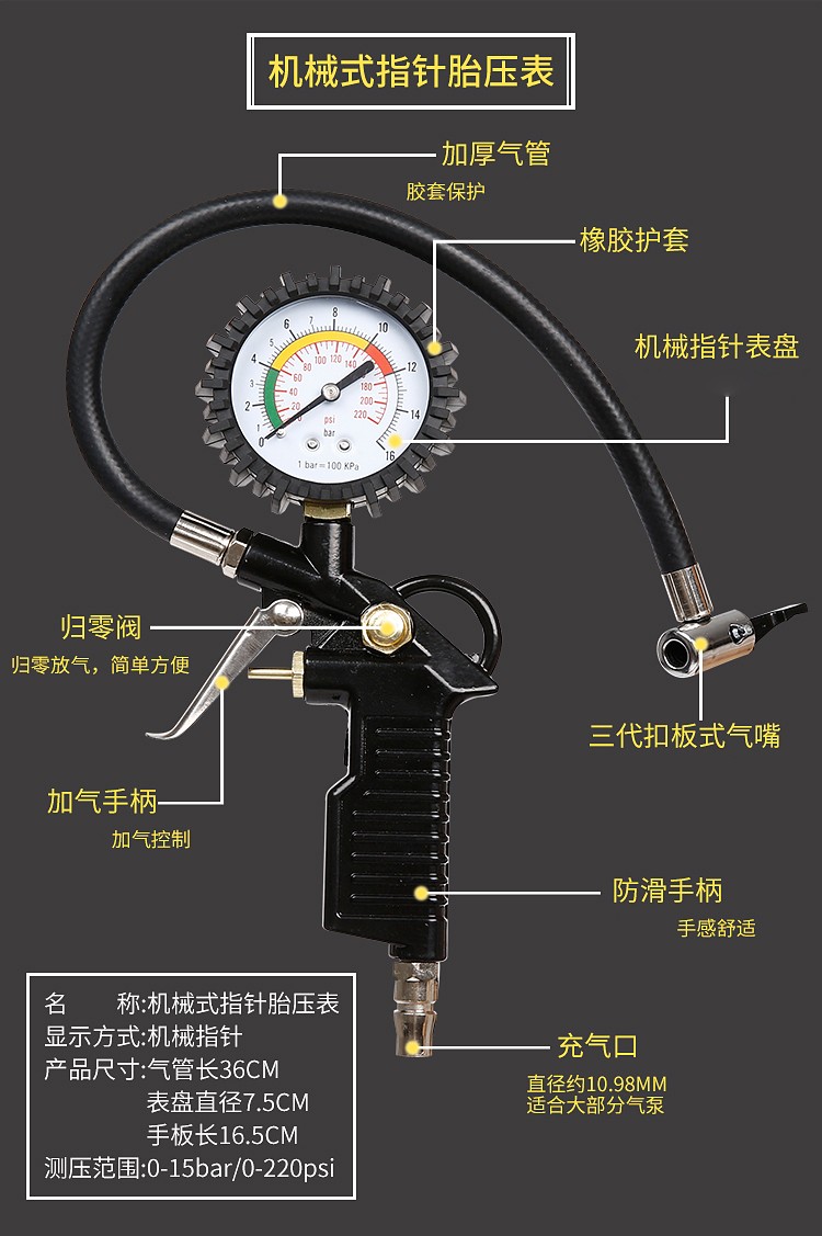 充气泵指针气压表图解图片