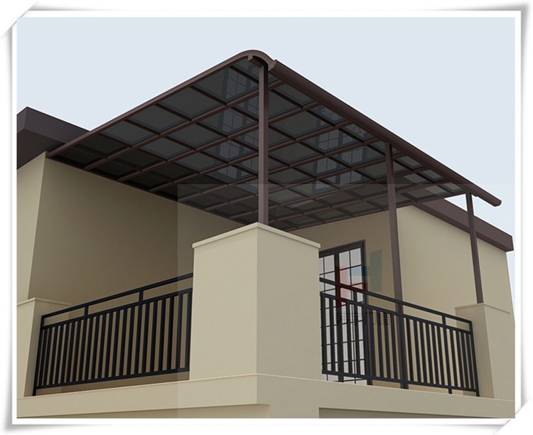 长沙铝合金遮阳棚别墅露台防晒棚阳台花园庭院户外防雨耐力板 诚意