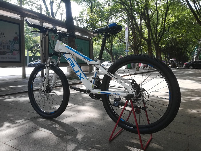 雷克斯自行车laux雷克斯钢架山地车阳光100升级款双碟刹自行车避震