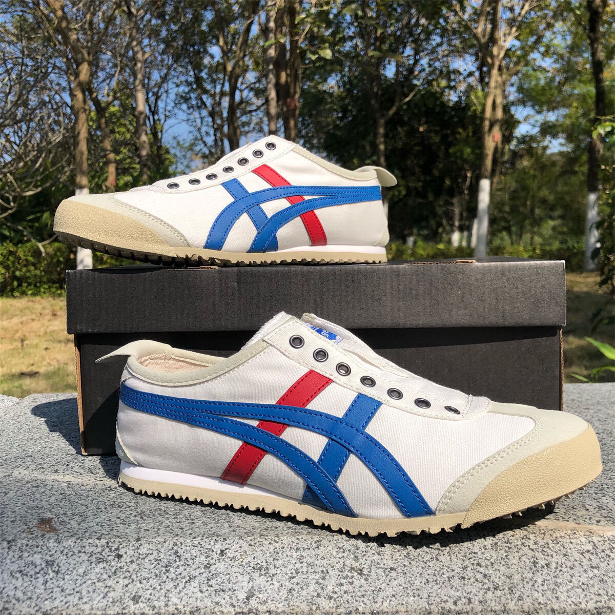 虎鞋纯原高品质复古阿甘女鞋运动男鞋一脚蹬懒人鞋 帆布154 37.