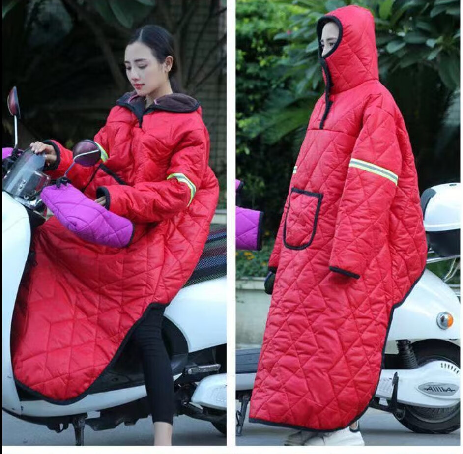 小牛挡风衣冬季电动车加厚挡风被冬天电瓶车骑车加绒保暖防风衣棉衣罩