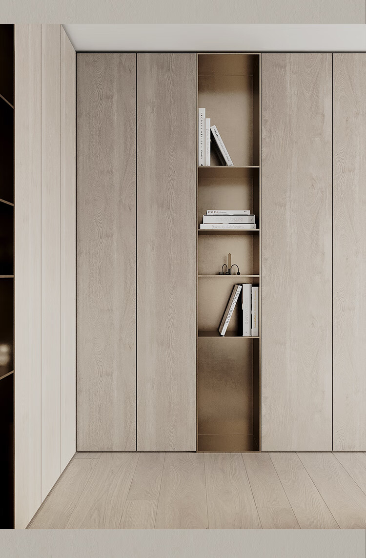 极简衣柜溪岸定制衣柜现代极简原木风北欧衣帽间定做转角衣橱设计全屋