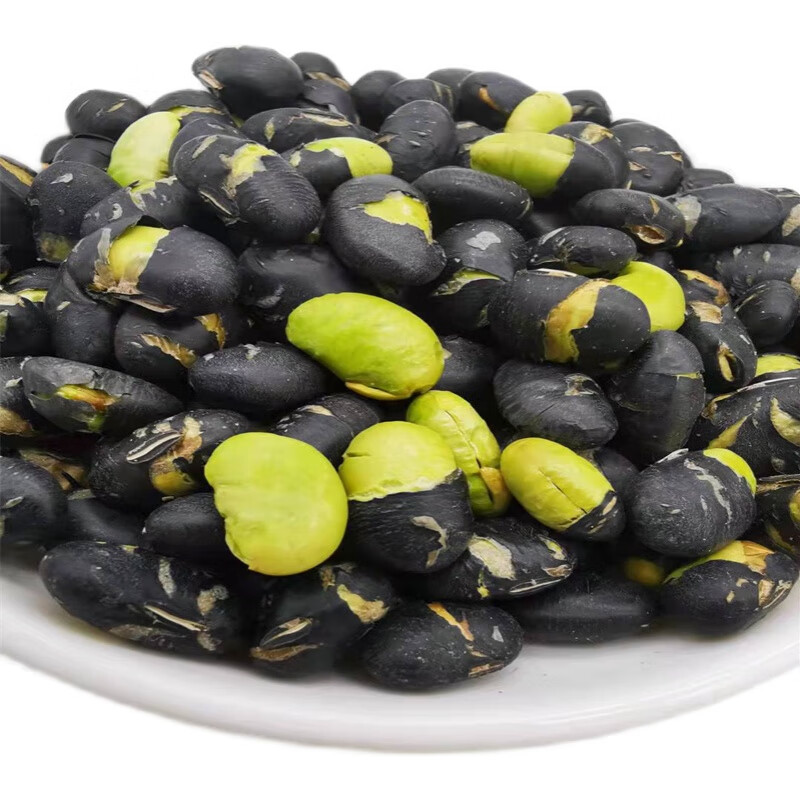 新疆绿心黑豆 香酥盐炒原味熟黑豆即食500g大颗绿芯无油干炒零食 新疆