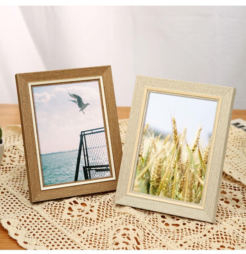 木质画框框架实木相框摆台横竖6寸7寸8寸12寸洗照片做成相框定制原木