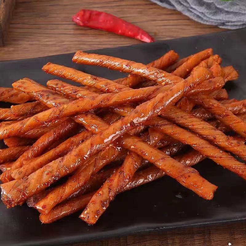 豆筋辣条老式豆皮辣片麻辣儿时经典辣棒香根根豆干零食158克3袋香辣味