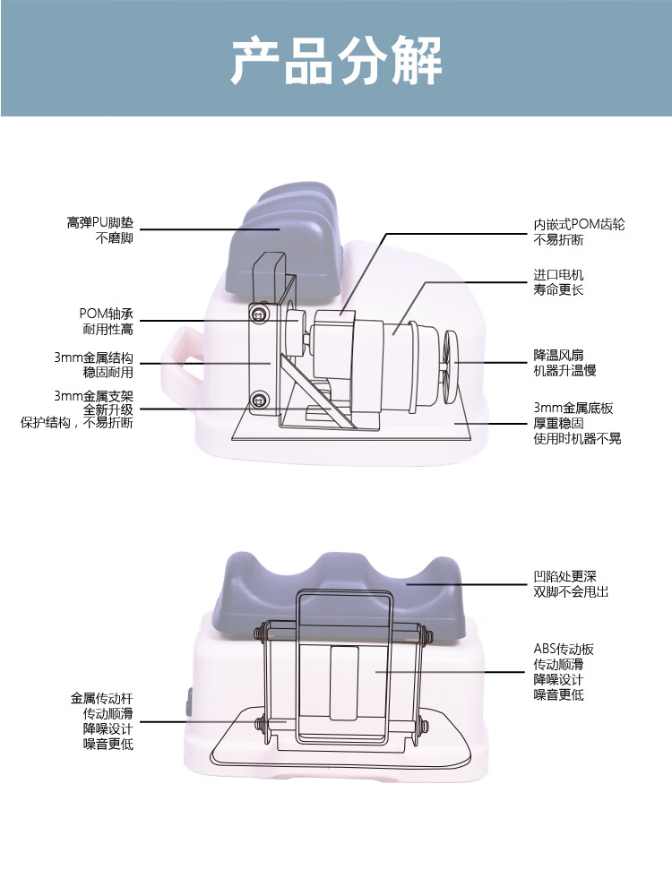 摇摆机爽安康气血循环器健身足脚腿部按摩器有氧运动理疗m1w ihs-901