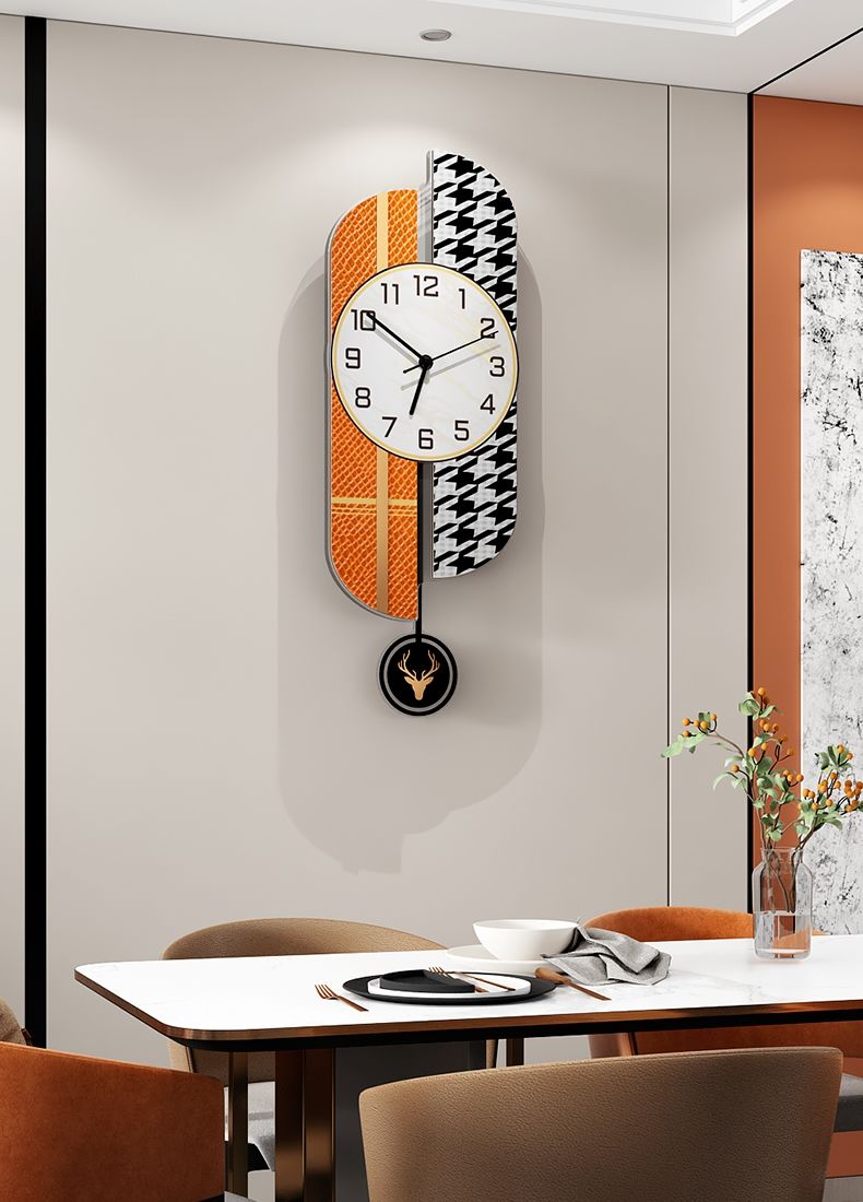 北欧网红现代简约客厅挂钟创意大气挂墙钟表时尚静音家用装饰时钟小号