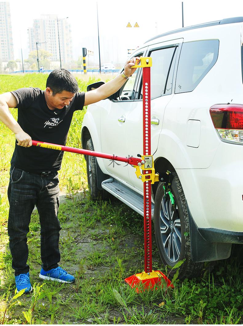 猴爬杆越野车手摇高位千斤顶户外救援脱困48寸立式农夫顶 尼龙固定器