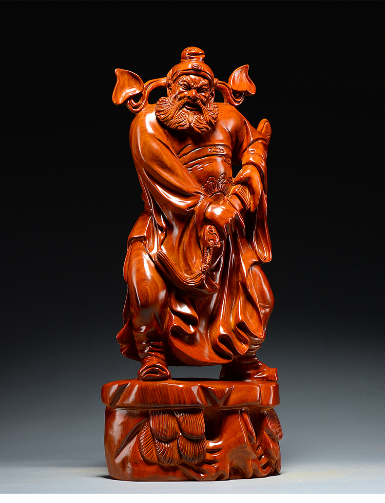 桑泰龙樾花梨木质雕刻钟馗像摆件福神钟馗雕像家居客厅店铺供奉装饰