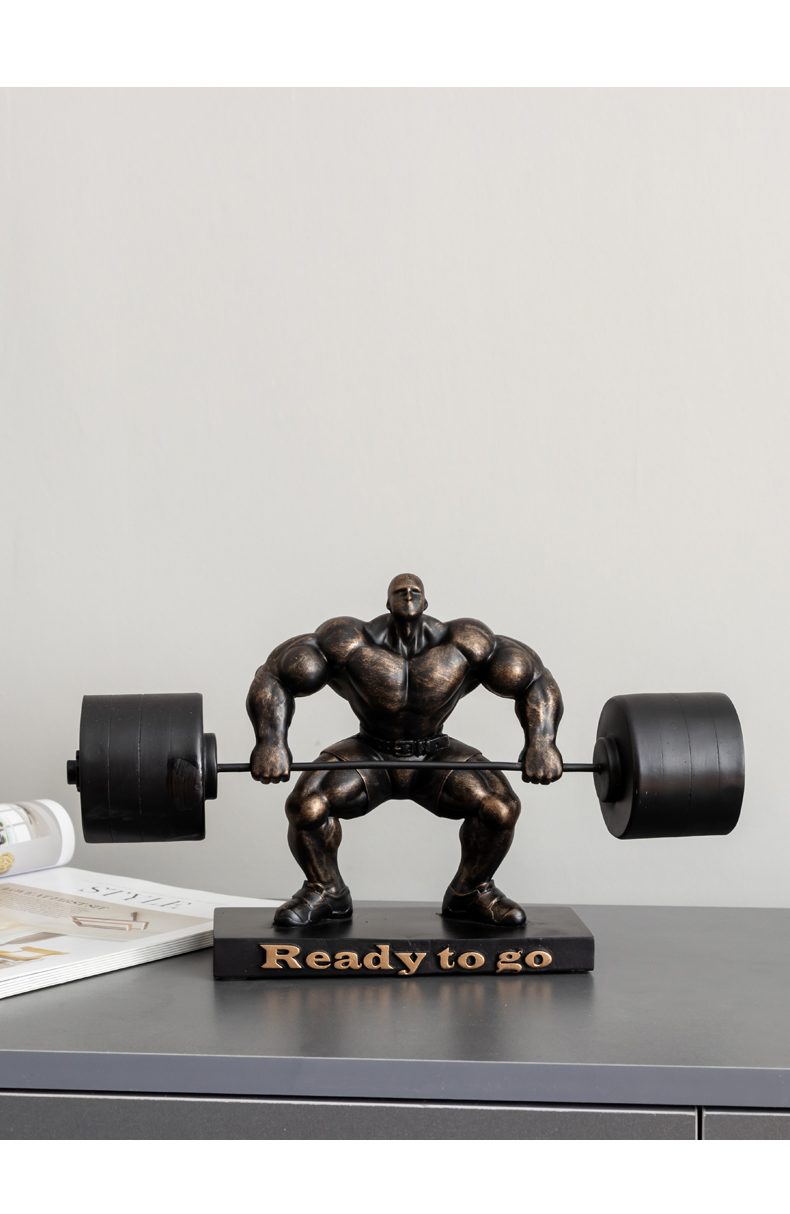 红福顺-(hongfushun)创意举重大力士运动员摆件客厅健身房猛男人物