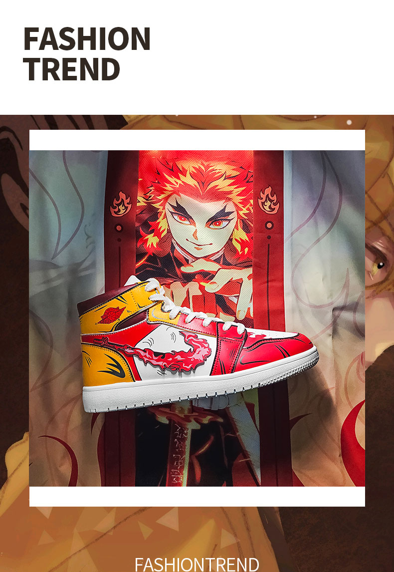 动漫鬼灭之刃炎柱联名男鞋空军高帮板鞋青少年百搭秋季潮鞋官方官网