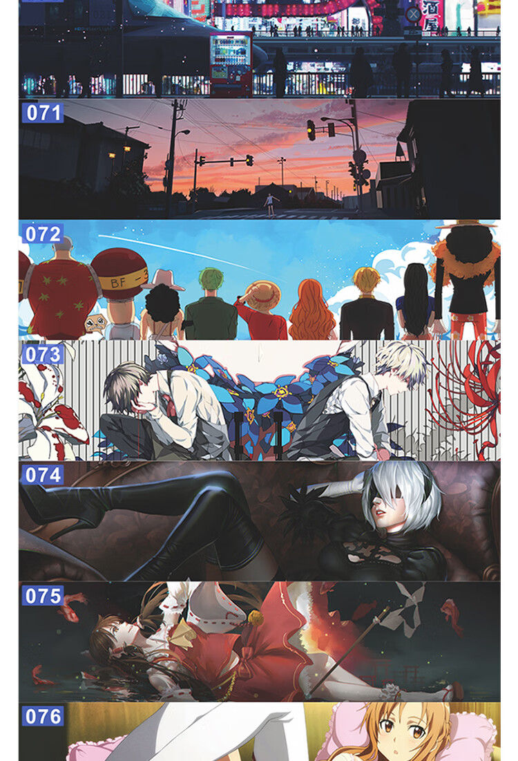 墙纸宿舍二次元动漫海报超大横幅墙贴二次元高清抱枕图学生宿舍床铺