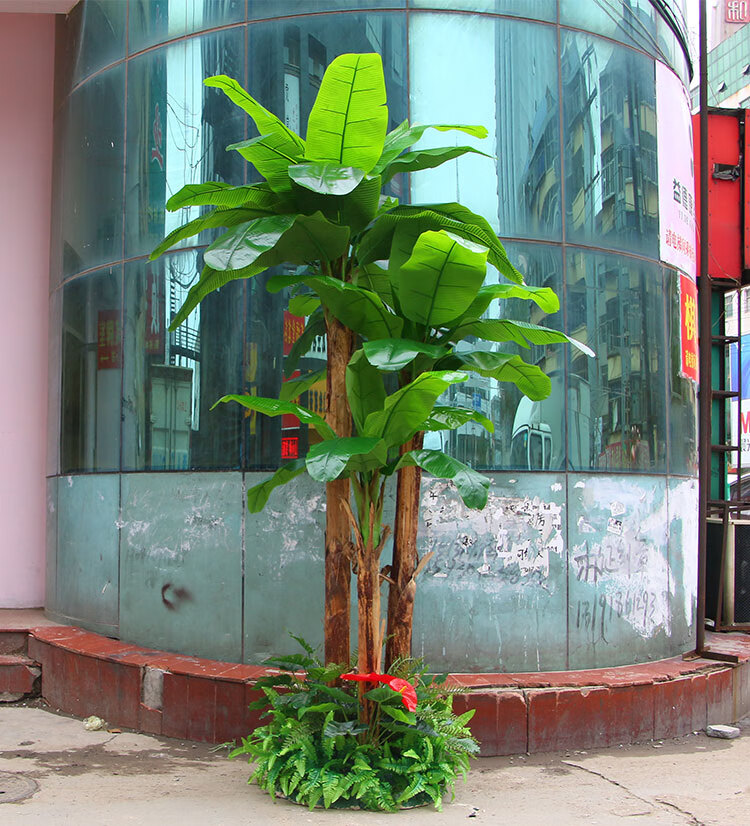 仿真植物仿真装饰假树3杆2米2高芭蕉树大型落地盆景假绿植定制 3米单