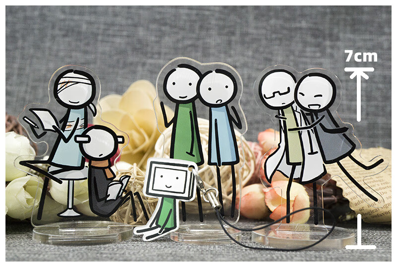 小绿和小蓝周边 小绿和小蓝周边 双人组立牌机绿挂件 绿蓝永灰七笛