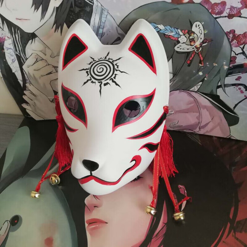 69火影忍者 卡卡西面具 暗部 cosplay道具日式和风狐狸全脸塑料面具