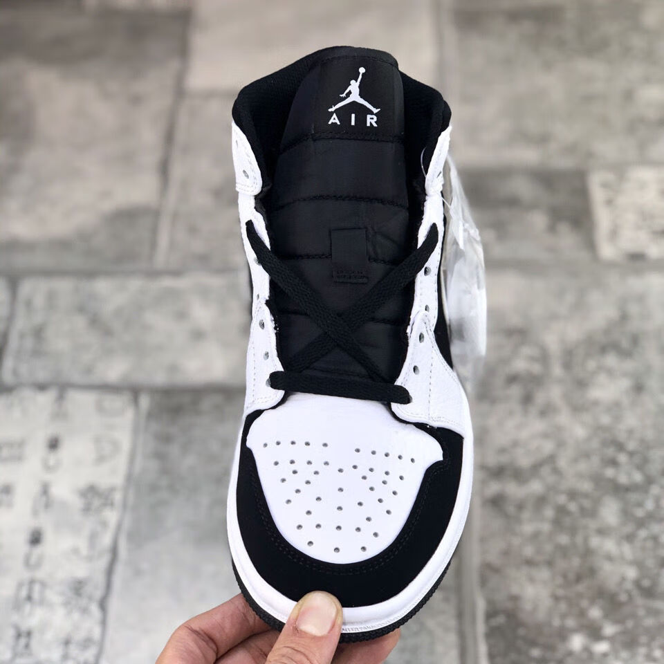 纯原aj高品质乔1黑白熊猫aj中帮鞋潮流板鞋校园运动篮球鞋男女鞋黑白