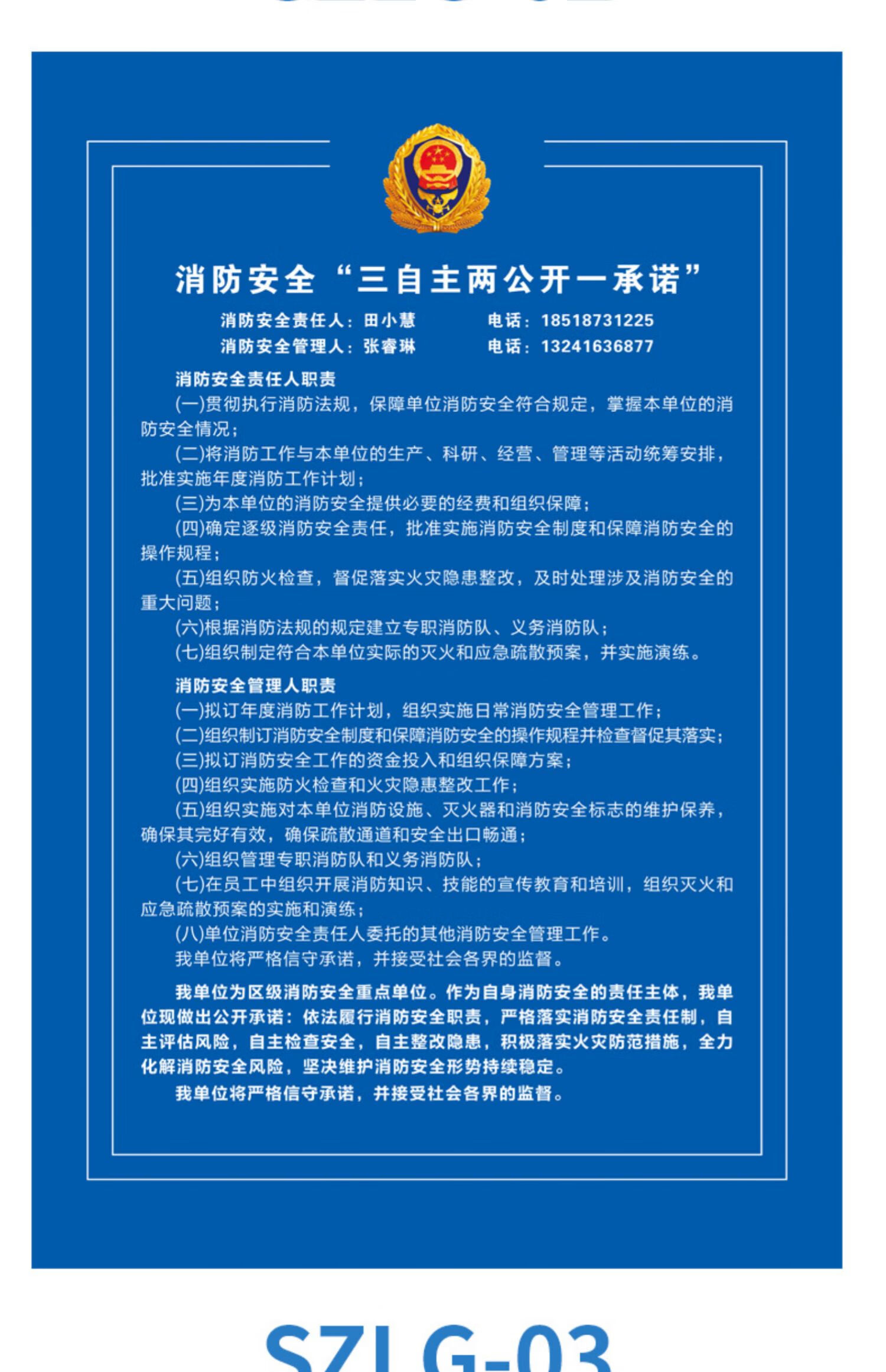 溪沫消防安全三自主两公开一承诺公示栏消防安全检查验收新版消防安全