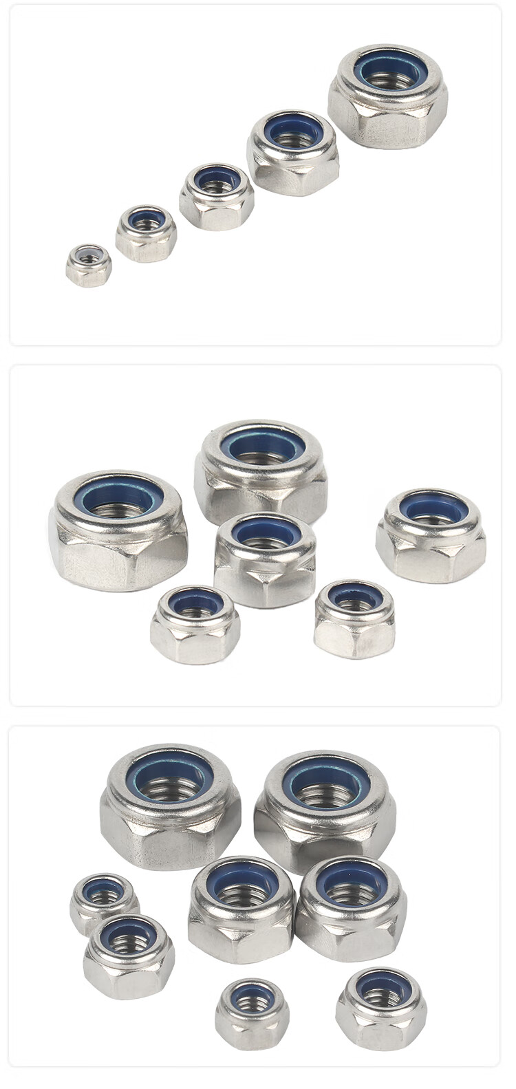 304不锈钢防松锁紧螺母316自锁六角防滑螺丝帽m2m3m4m5m6m8m10m12m6