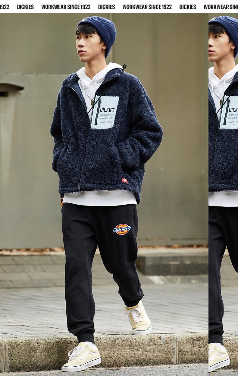 dickies棉服 情侣款羊羔绒拼接外套 秋季男女同款厚外套 棉服女 dk