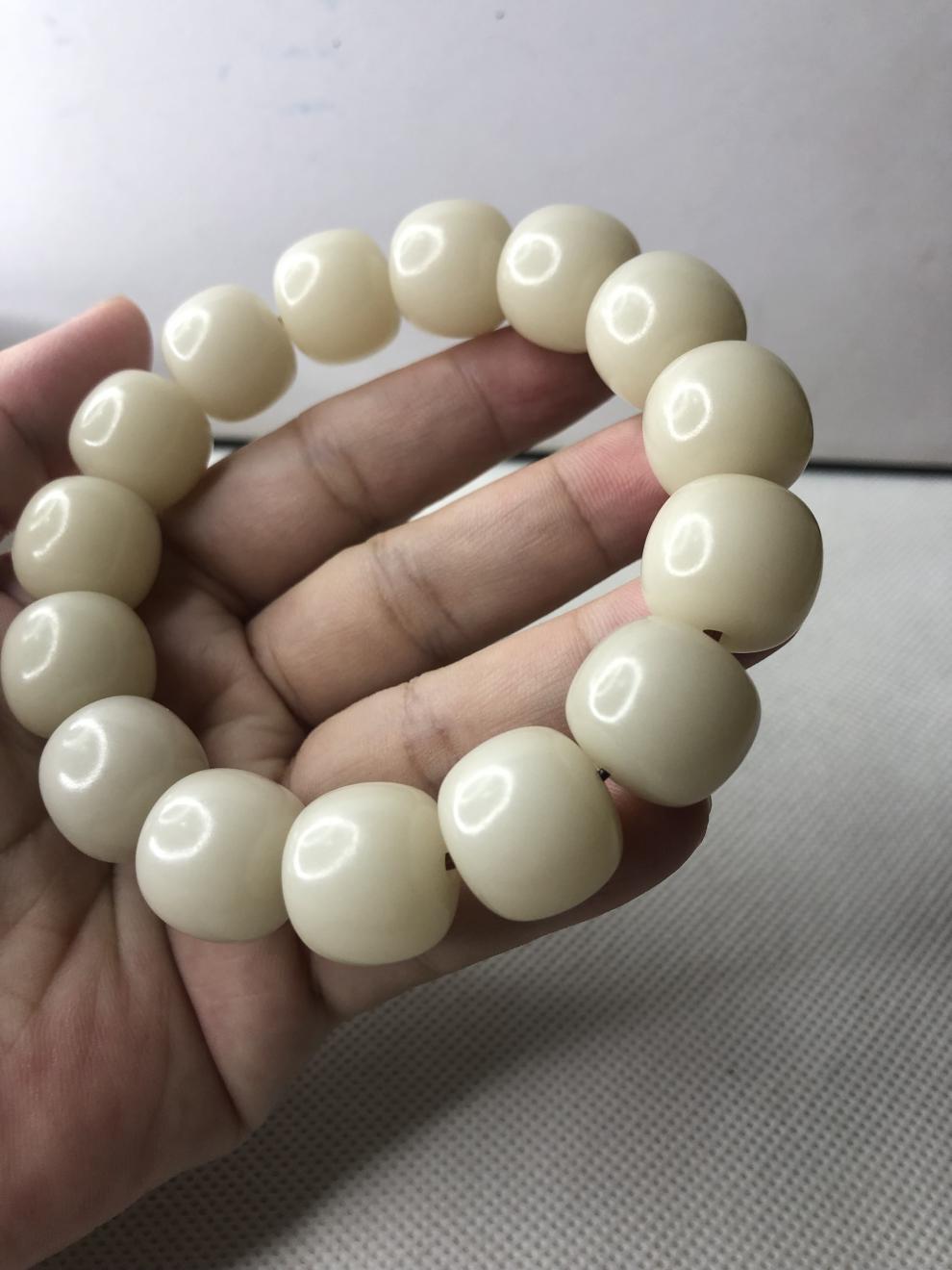 《七夕情人节礼物 》原生态白玉菩提根鬼工直切老型桶单圈手串男女