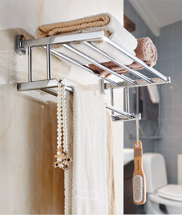 toto毛巾架卫生间全铜双层壁挂浴室五金挂件70cm80cm纯铜浴巾架50cm
