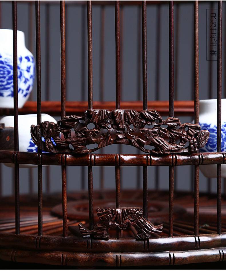 阙思芊鸟笼 鸟笼大全大号木制绣眼画眉八哥鹩哥精品笼子 直径29高59