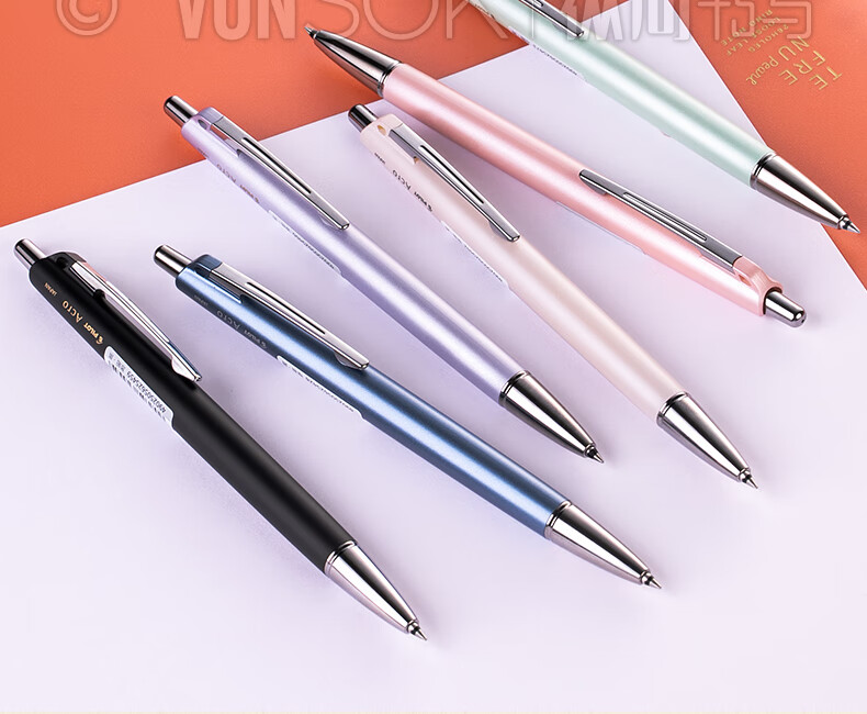 纵向书写64日本pilot百乐acro500金属原子笔05低粘度中油笔黑色笔芯