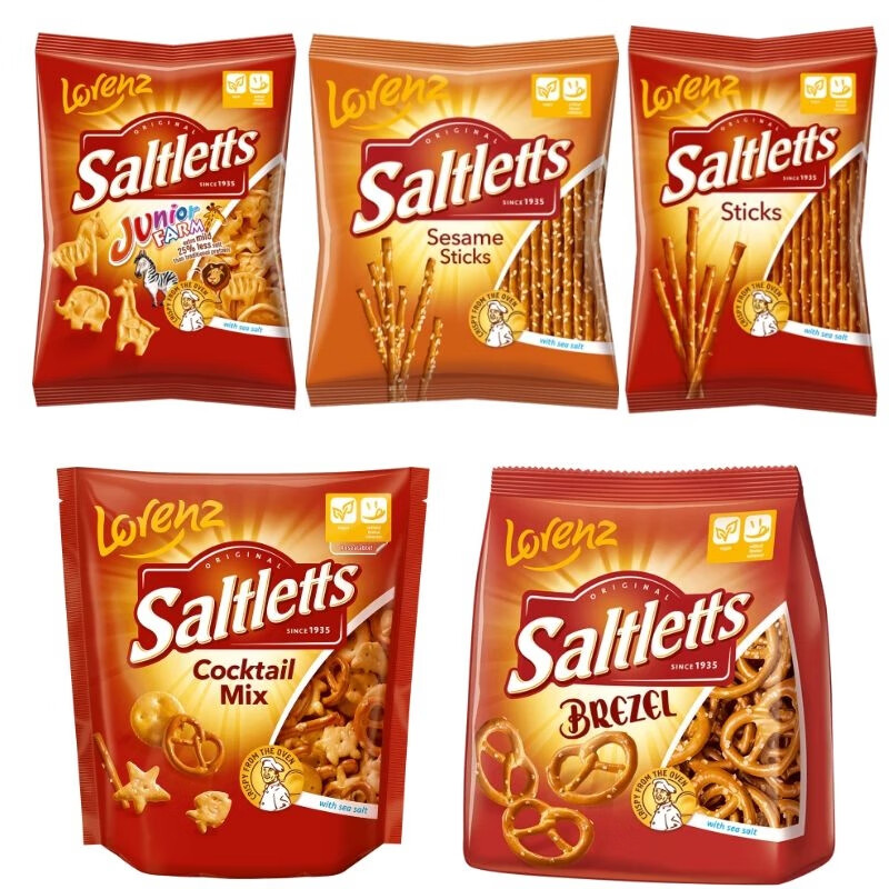 lorenz saltletts 德国劳伦兹网红圆圈饼干休闲饼干两包 牧场动物小